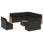 Set de sofás de jardín 12 piezas cojines ratán sintético negro by , Garden sets - Ref: Foro24-3227770, Price: 718,17 €, Disco...