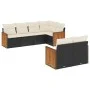 Set de comedor de jardín 7 pzas y cojines ratán sintético negro by , Garden sets - Ref: Foro24-3227820, Price: 467,94 €, Disc...