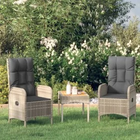 Gartenstühle 2 Einheiten graues synthetisches Rattan von vidaXL, Gartenstühle - Ref: Foro24-46219, Preis: 282,91 €, Rabatt: %