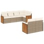 Set sofás de jardín 7 piezas y cojines ratán sintético beige by , Garden sets - Ref: Foro24-3227822, Price: 467,19 €, Discoun...