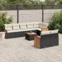 Set de sofás de jardín 8 piezas y cojines ratán sintético negro de , Conjuntos de jardín - Ref: Foro24-3227834, Precio: 556,9...