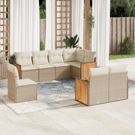 Juego de sofás de jardín con cojines beige 8 pzas ratán PE de , Conjuntos de jardín - Ref: Foro24-3227843, Precio: 520,88 €, ...