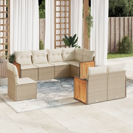 Juego de sofás de jardín con cojines beige 8 pzas ratán PE by , Garden sets - Ref: Foro24-3227843, Price: 520,51 €, Discount: %