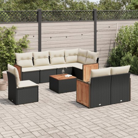 Set de sofás de jardín 8 piezas y cojines ratán sintético negro by , Garden sets - Ref: Foro24-3227848, Price: 520,35 €, Disc...