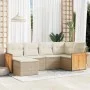 Gartensofa-Set mit 6-teiligen Kissen aus synthetischem Rattan in Beige. von , Gartensets - Ref: Foro24-3227857, Preis: 419,80...