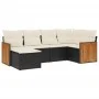 6-teiliges Gartensofa-Set und Kissen aus schwarzem Kunststoff-Rattan. von , Gartensets - Ref: Foro24-3227855, Preis: 362,43 €...