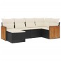 Set de sofás de jardín 6 piezas y cojines ratán sintético negro by , Garden sets - Ref: Foro24-3227855, Price: 348,25 €, Disc...
