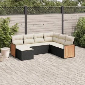 Garten-Essgruppe 7-teilig mit schwarzen Polstern aus synthetischem Rattan von , Gartensets - Ref: Foro24-3227883, Preis: 413,...