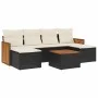 Garten-Essgruppe 7-teilig mit schwarzen Polstern aus synthetischem Rattan von , Gartensets - Ref: Foro24-3227904, Preis: 371,...