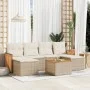 Set sofás de jardín 7 piezas y cojines ratán sintético beige by , Garden sets - Ref: Foro24-3227906, Price: 420,09 €, Discoun...