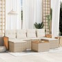 Set sofás de jardín 7 piezas y cojines ratán sintético beige by , Garden sets - Ref: Foro24-3227906, Price: 375,27 €, Discoun...
