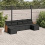 Set de comedor de jardín 7 pzas y cojines ratán sintético negro by , Garden sets - Ref: Foro24-3227910, Price: 388,00 €, Disc...