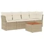 Juego de sofás jardín con cojines 5 pzas ratán sintético beige by , Garden sets - Ref: Foro24-3255806, Price: 325,09 €, Disco...