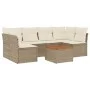 Gartensofagarnitur 7-teilig mit Kissen aus synthetischem Rattan in Beige. von , Gartensets - Ref: Foro24-3255890, Preis: 447,...