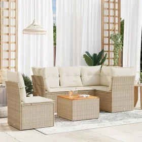 Juego de sofás jardín con cojines 6 pzas ratán sintético beige by , Garden sets - Ref: Foro24-3255974, Price: 391,87 €, Disco...