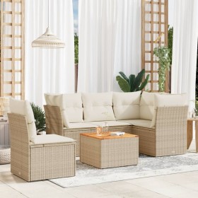 Juego de sofás jardín con cojines 6 pzas ratán sintético beige by , Garden sets - Ref: Foro24-3255974, Price: 412,62 €, Disco...