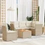 Juego de sofás jardín con cojines 6 pzas ratán sintético beige by , Garden sets - Ref: Foro24-3255974, Price: 391,87 €, Disco...