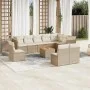 Set de sofás de jardín 11pzas con cojines ratán sintético beige by , Garden sets - Ref: Foro24-3256030, Price: 713,72 €, Disc...