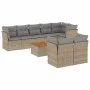 Juego de sofás jardín con cojines beige mezcla 9 pzas ratán PE by , Garden sets - Ref: Foro24-3256066, Price: 590,88 €, Disco...