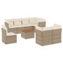 Set mit 9 Gartensofas mit beigen Kissen aus synthetischem Rattan von , Gartensets - Ref: Foro24-3256072, Preis: 640,30 €, Rab...
