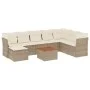 Set de sofás de jardín 9 pzas con cojines ratán sintético beige by , Garden sets - Ref: Foro24-3256114, Price: 585,11 €, Disc...