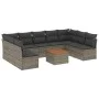 Gartensofa-Set, 10-teilig, mit grauen Polstern aus synthetischem Rattan von , Gartensets - Ref: Foro24-3256123, Preis: 558,15...