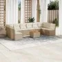 Set de sofás de jardín 11pzas con cojines ratán sintético beige by , Garden sets - Ref: Foro24-3256128, Price: 673,32 €, Disc...