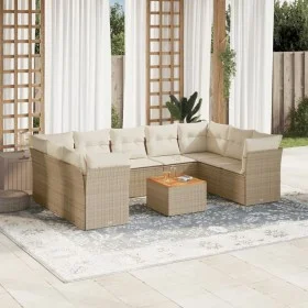 Juego de sofás jardín con cojines beige 10 pzas ratán sintético by , Garden sets - Ref: Foro24-3256135, Price: 659,80 €, Disc...