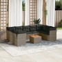 Set de sofás de jardín 10 pzas con cojines ratán sintético gris by , Garden sets - Ref: Foro24-3256137, Price: 593,82 €, Disc...