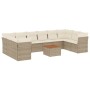 Set von 11-teiligen Gartensofas mit beigen Kissen aus synthetischem Rattan von , Gartensets - Ref: Foro24-3256163, Preis: 679...
