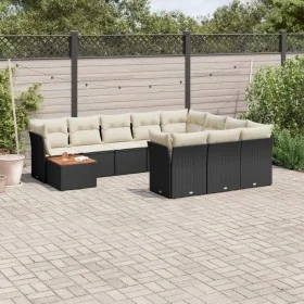 Set de sofás de jardín 11 pzas y cojines ratán sintético negro by , Garden sets - Ref: Foro24-3256175, Price: 623,73 €, Disco...