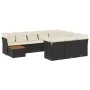 Gartensofagarnitur 11-teilig mit schwarzen Kissen aus synthetischem Rattan von , Gartensets - Ref: Foro24-3256175, Preis: 623...