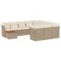 Gartensofa-Set 11-teilig mit beigen Polstern aus synthetischem Rattan von , Gartensets - Ref: Foro24-3256177, Preis: 679,48 €...