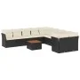 Set de sofás de jardín 11 pzas y cojines ratán sintético negro by , Garden sets - Ref: Foro24-3256182, Price: 623,73 €, Disco...