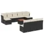 Set de sofás de jardín 11 pzas y cojines ratán sintético negro by , Garden sets - Ref: Foro24-3256196, Price: 572,61 €, Disco...