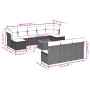 Set de sofás de jardín 11 pzas y cojines ratán sintético negro by , Garden sets - Ref: Foro24-3256196, Price: 579,34 €, Disco...
