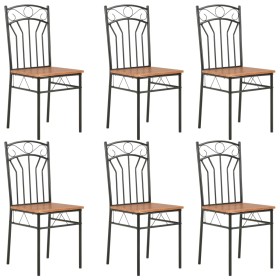 Dining chairs 6 units brown MDF by vidaXL, dining chairs - Ref: Foro24-281397, Price: 169,06 €, Discount: %