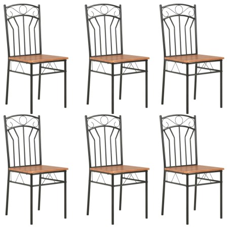 Sillas de comedor 6 unidades MDF marrón de vidaXL, Sillas de comedor - Ref: Foro24-281397, Precio: 162,29 €, Descuento: %