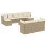Set de sofás de jardín 11pzas con cojines ratán sintético beige by , Garden sets - Ref: Foro24-3256212, Price: 708,47 €, Disc...