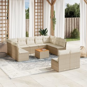 Set de sofás de jardín 12 pzas y cojines ratán sintético marrón by , Garden sets - Ref: Foro24-3256219, Price: 691,32 €, Disc...