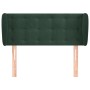 Cabecero de terciopelo verde oscuro 83x23x78/88 cm