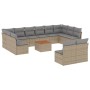 Juego de sofás jardín con cojines beige mezcla 13 pzas ratán PE by , Garden sets - Ref: Foro24-3256227, Price: 797,46 €, Disc...