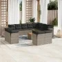 Gartensofagarnitur mit 13-teiligen Kissen aus grauem Kunststoff-Rattan. von , Gartensets - Ref: Foro24-3256284, Preis: 832,25...
