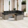 Set sofás de jardín con cojines 13 piezas ratán sintético gris de , Conjuntos de jardín - Ref: Foro24-3256284, Precio: 805,79...