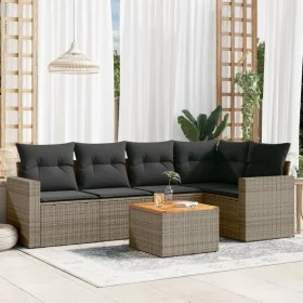 Gartenmöbel-Set, 6-teilig, mit grauen Polstern aus synthetischem Rattan. von , Gartensets - Ref: Foro24-3256445, Preis: 376,7...