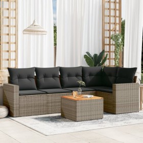 Gartenmöbel-Set, 6-teilig, mit grauen Polstern aus synthetischem Rattan. von , Gartensets - Ref: Foro24-3256445, Preis: 376,5...
