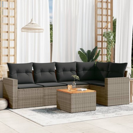Gartenmöbel-Set, 6-teilig, mit grauen Polstern aus synthetischem Rattan. von , Gartensets - Ref: Foro24-3256445, Preis: 376,5...