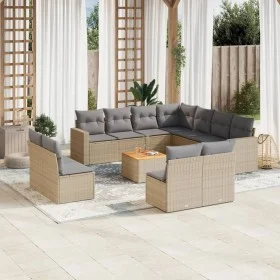 Gartensofa-Set mit 12-teiligen beigen Kissen aus PE-Rattan-Mischung. von , Gartensets - Ref: Foro24-3256514, Preis: 785,18 €,...