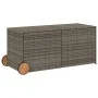 Garten-Aufbewahrungsbox mit Rädern aus grauem synthetischem Rattan, 283 Liter. von , Aufbewahrungsboxen für den Außenbereich ...