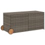 Garten-Aufbewahrungsbox mit Rädern aus grauem synthetischem Rattan, 283 Liter. von , Aufbewahrungsboxen für den Außenbereich ...